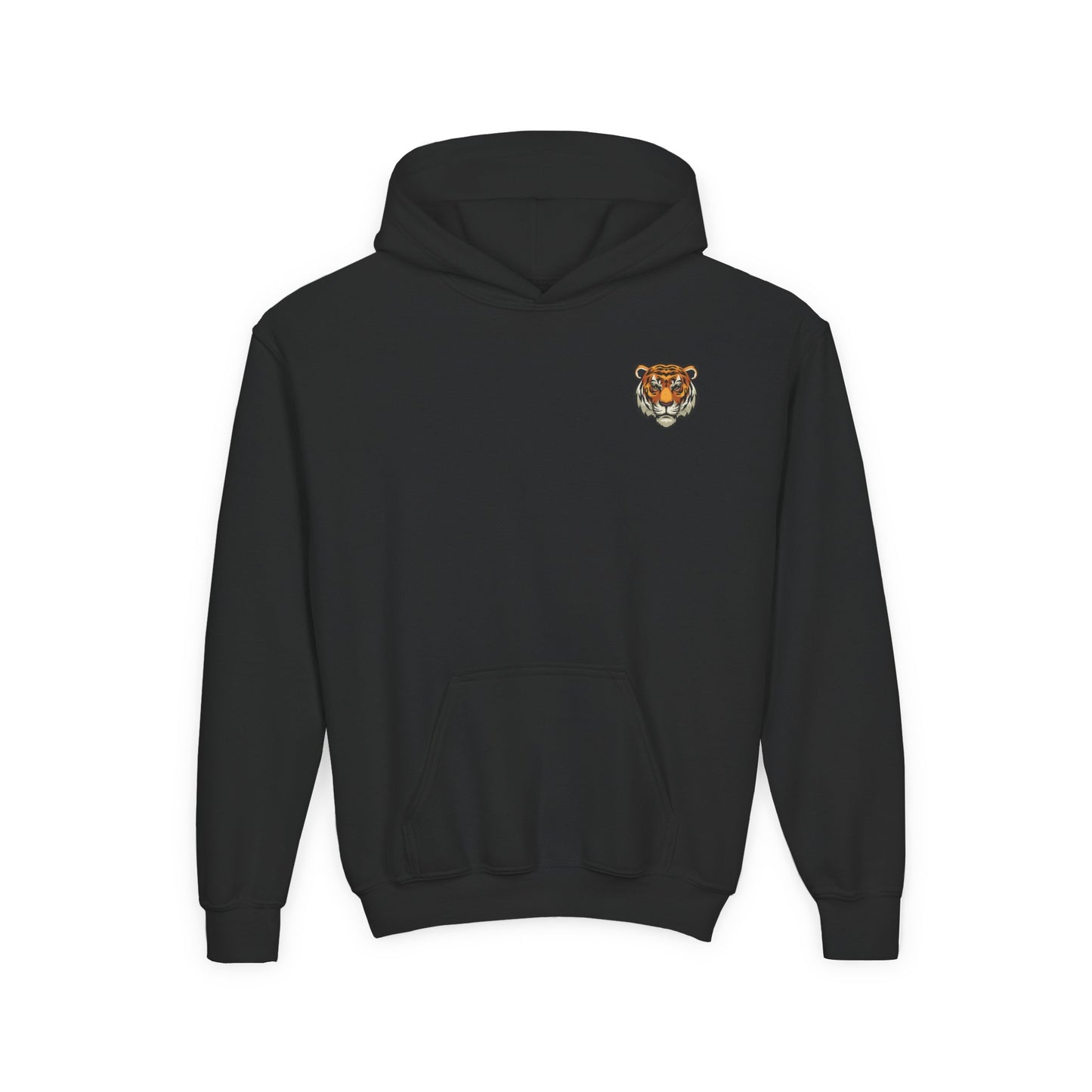 Youth Hooded Sweatshirt with Savage Tiger Graphic