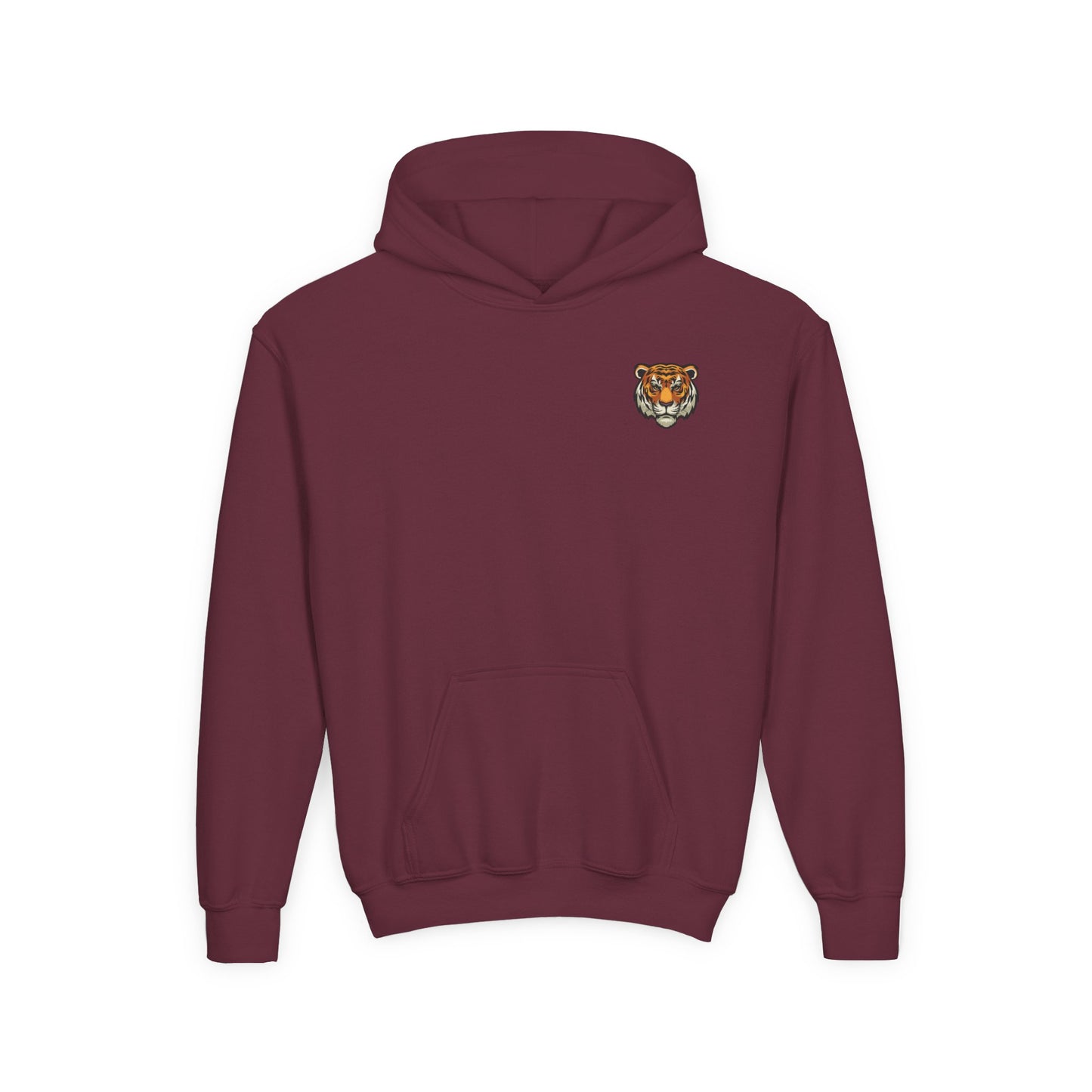 Youth Hooded Sweatshirt with Savage Tiger Graphic